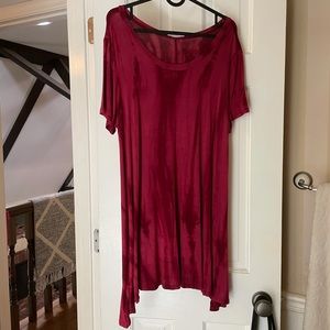 Red Tiedye T-shirt Dress